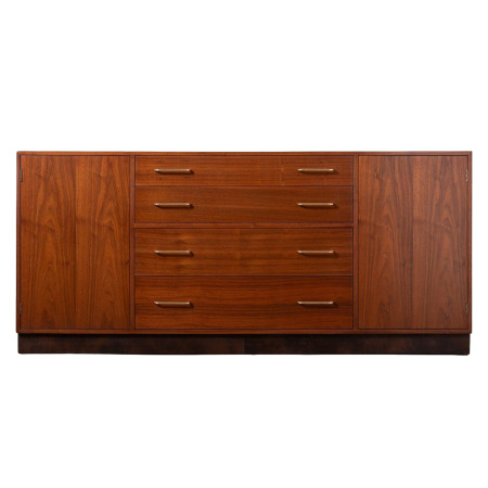 Edward Wormley Walnut Sideboard with Leather Wrapped Base 1950s