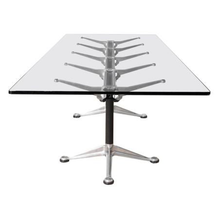 Bruce Burdick for Herman Miller Hi-Tech Industrial Modern Glass Dining Table
